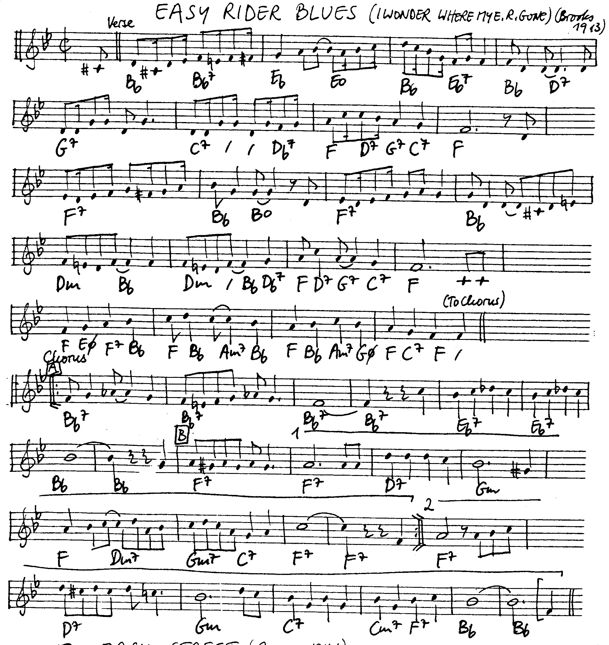 easy rider blues leadsheet – book us for your next 20s or gatsby event